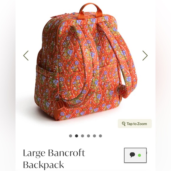 NEW Vera Bradley Large Bancroft Backpack in Garden Paisley! - Picture 2 of 10
